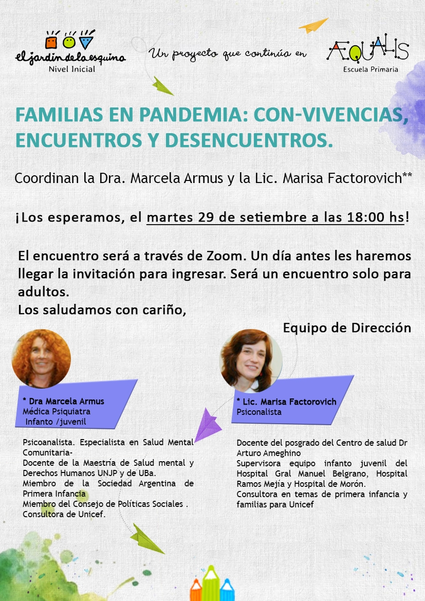 «Familias en pandemia: con-vivencias, encuentros y desencuentros»